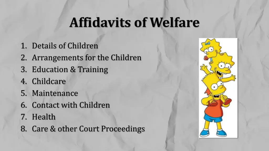 affidavits of welfare