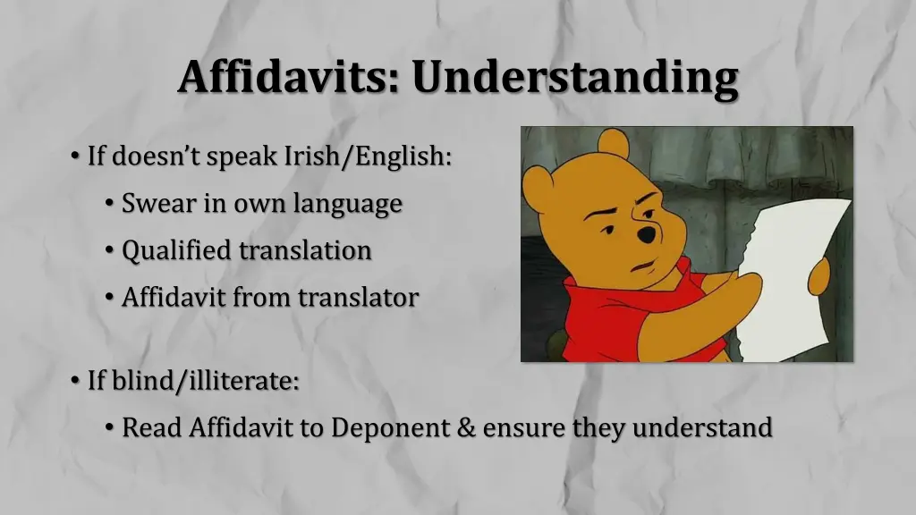 affidavits understanding