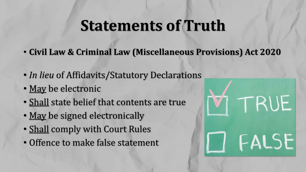 statements of truth