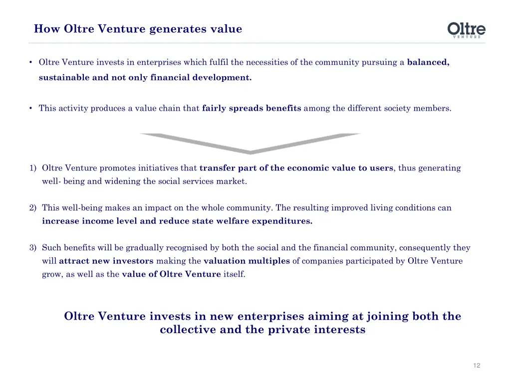 how oltre venture generates value