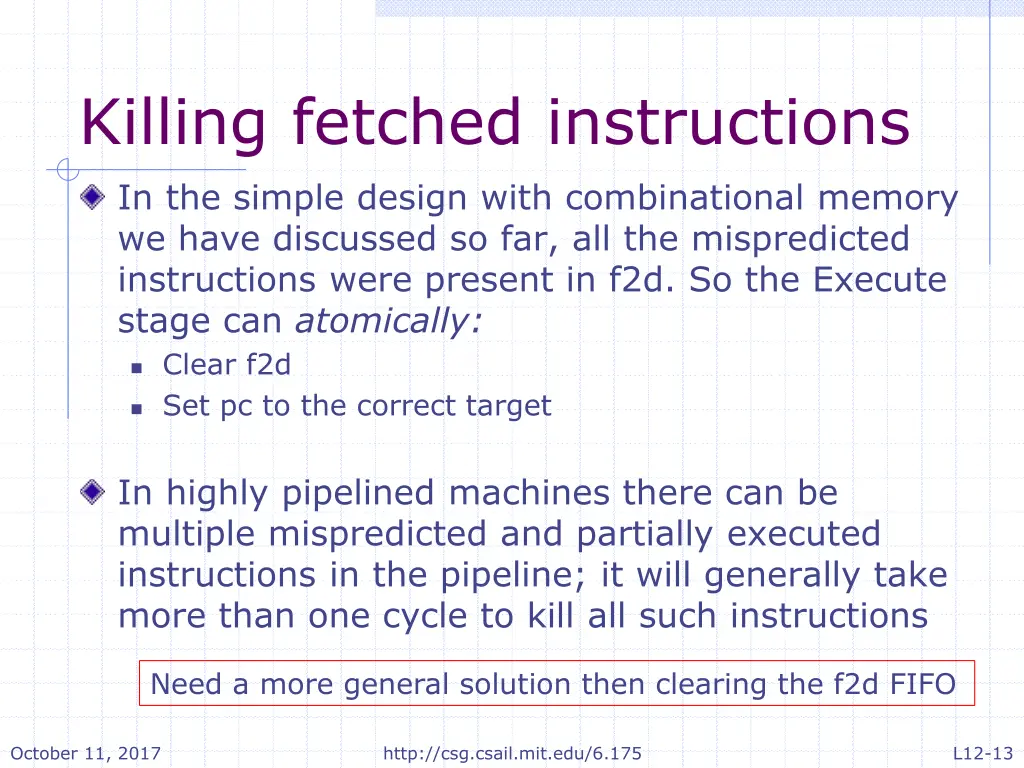 killing fetched instructions