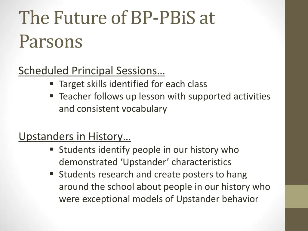 the future of bp pbis at parsons