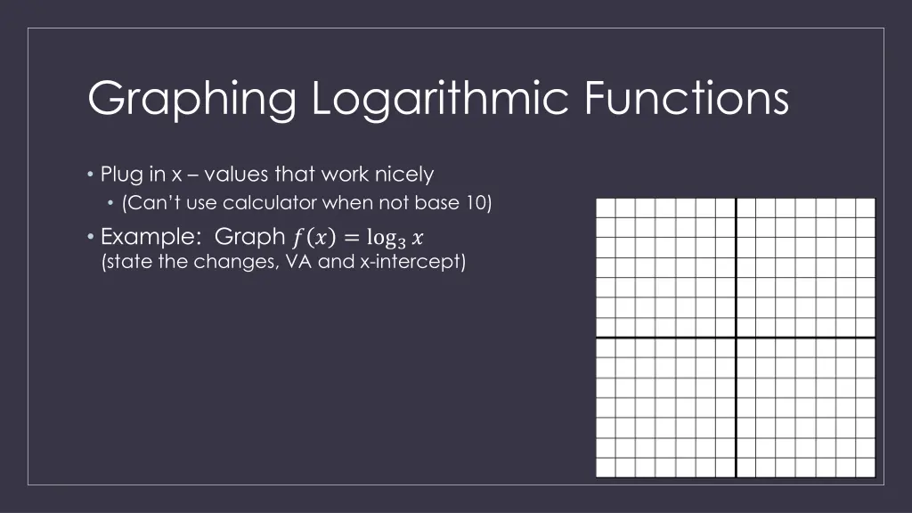 graphing logarithmic functions 1