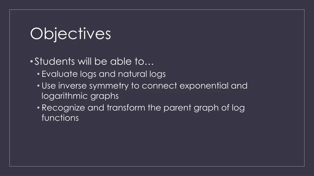 objectives 1