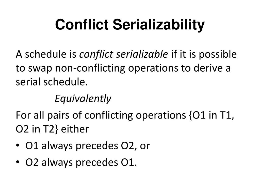conflict serializability