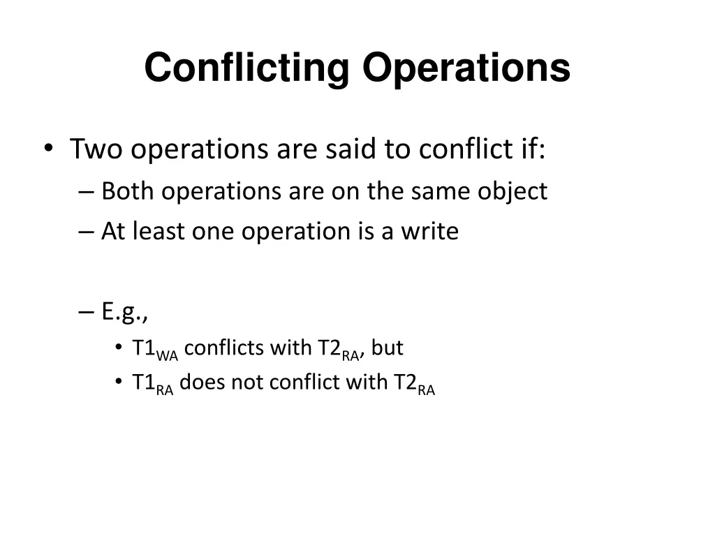 conflicting operations