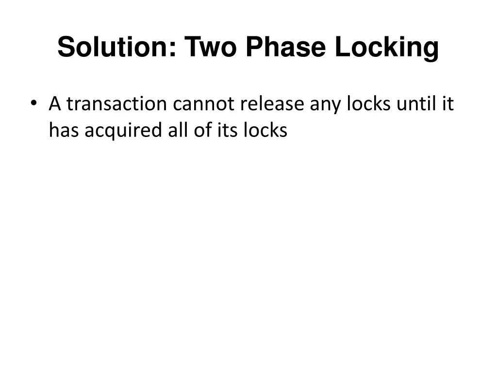 solution two phase locking