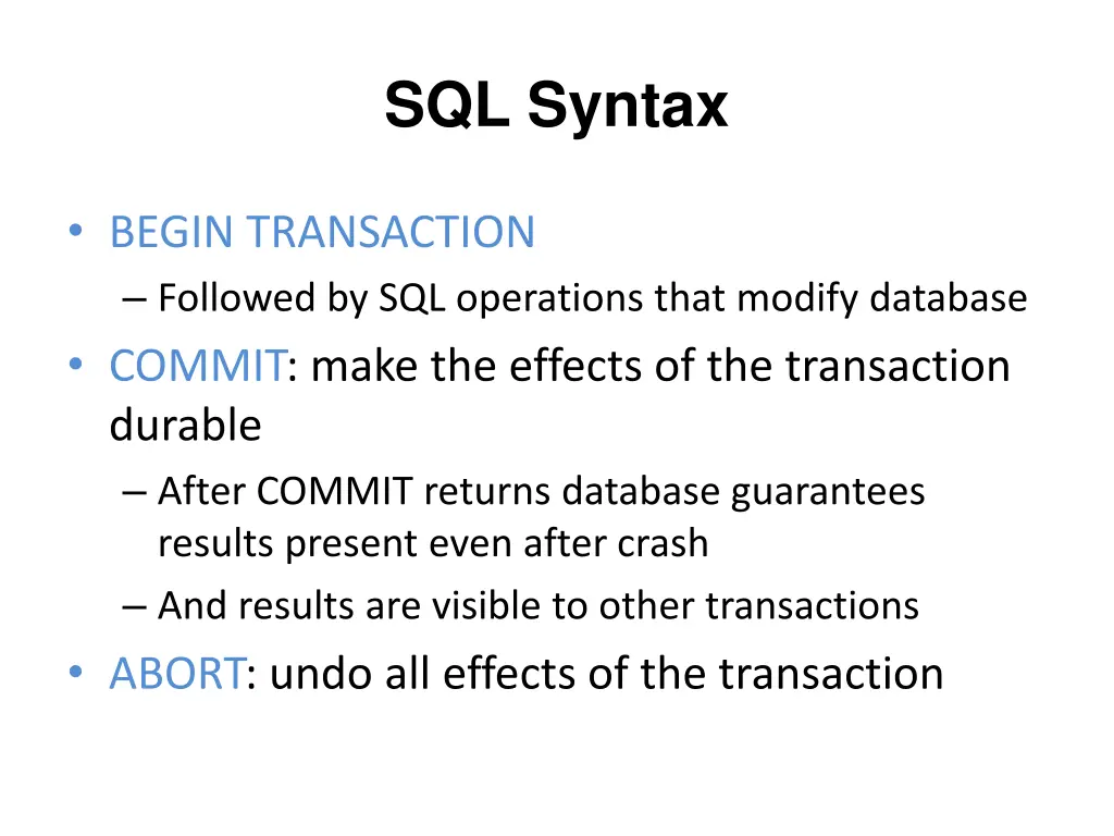 sql syntax