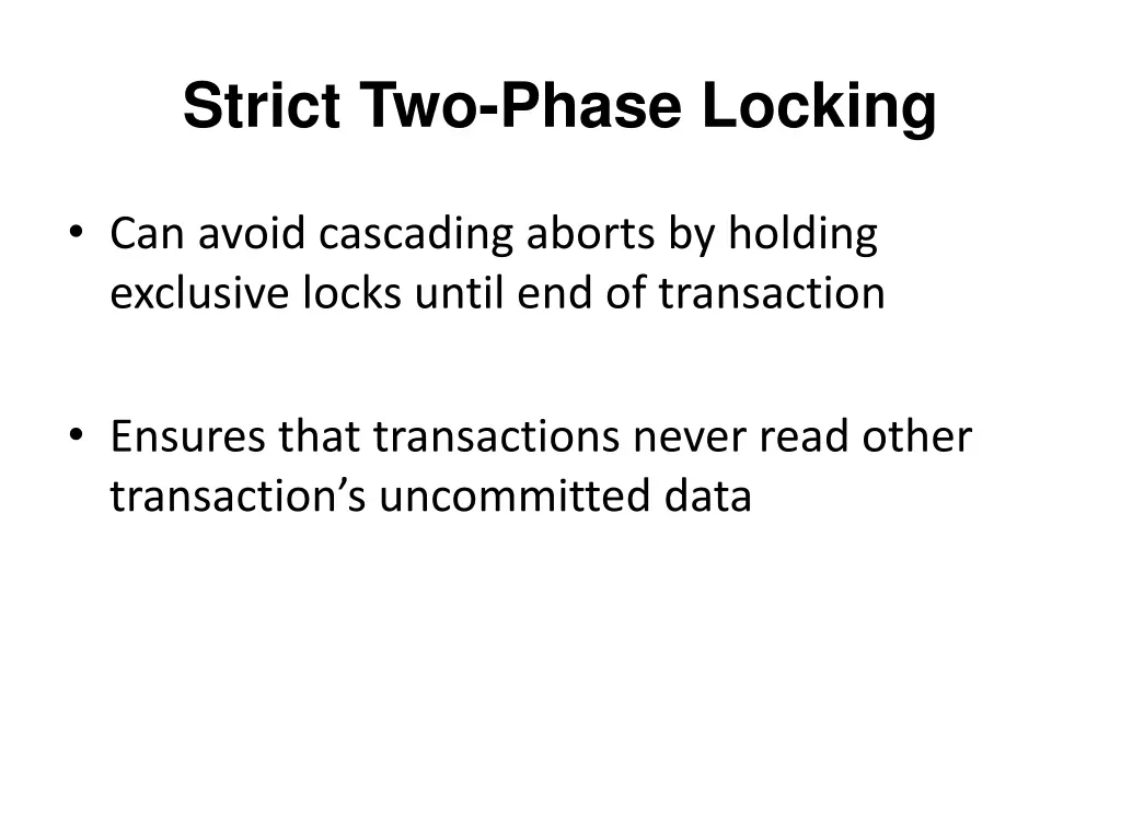 strict two phase locking