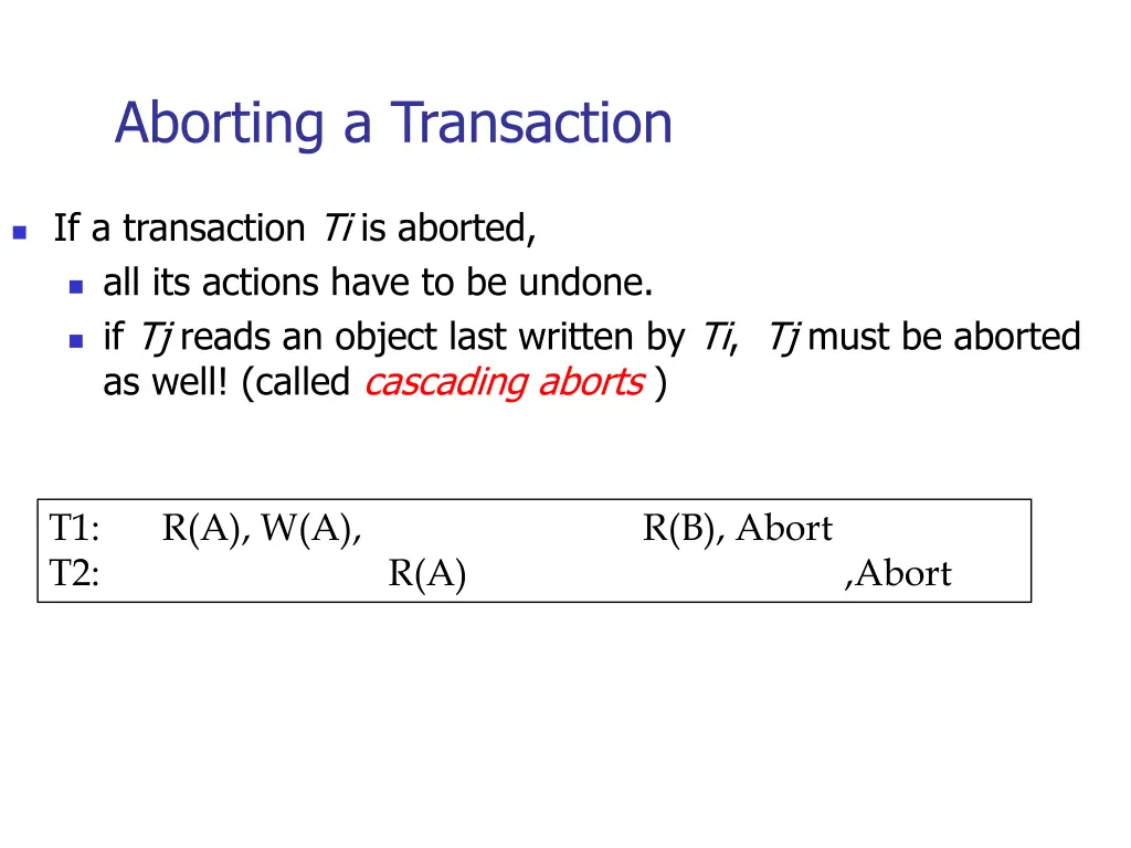 aborting a transaction