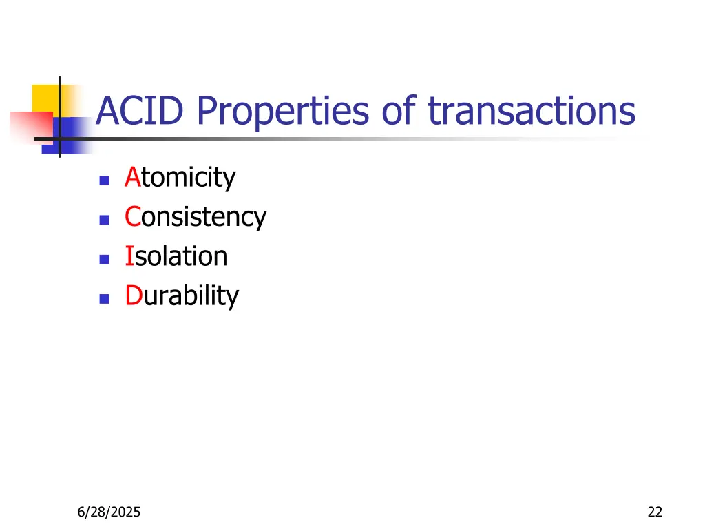 acid properties of transactions