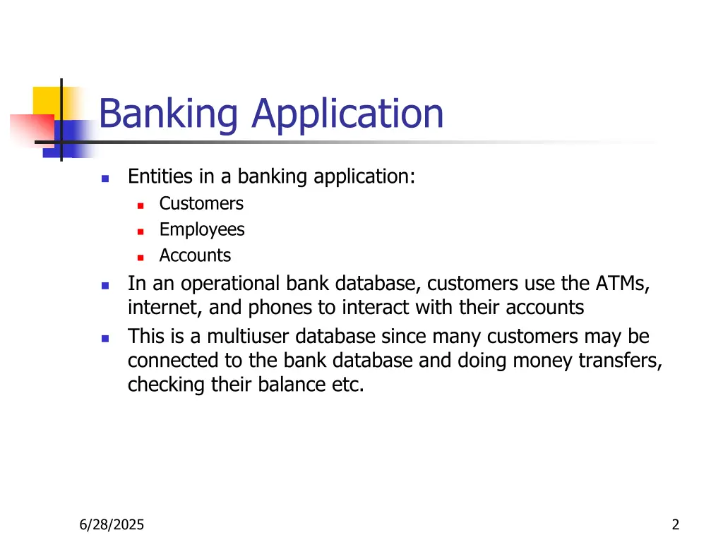 banking application