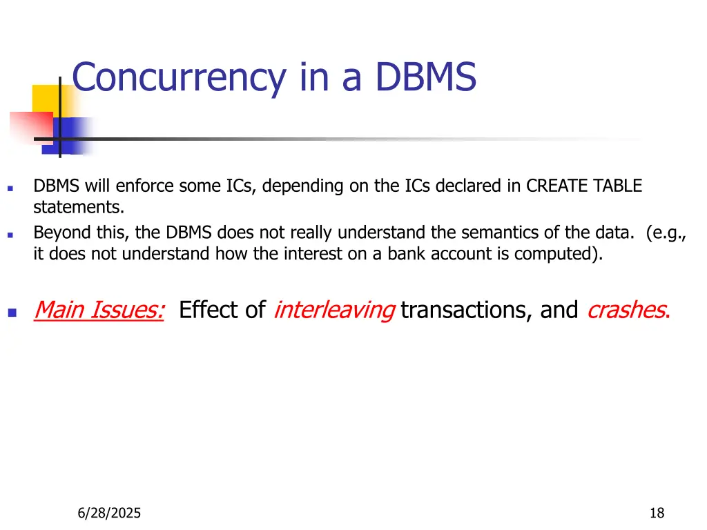 concurrency in a dbms 1