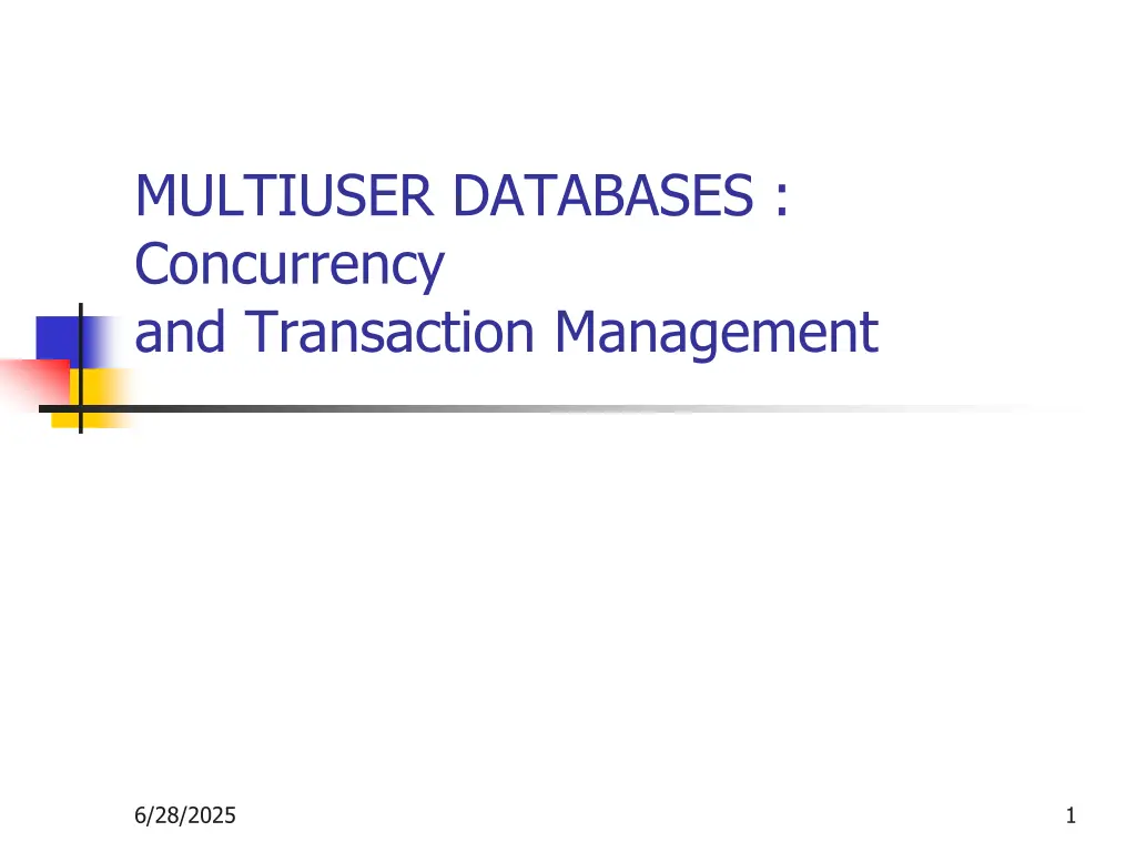 multiuser databases concurrency and transaction