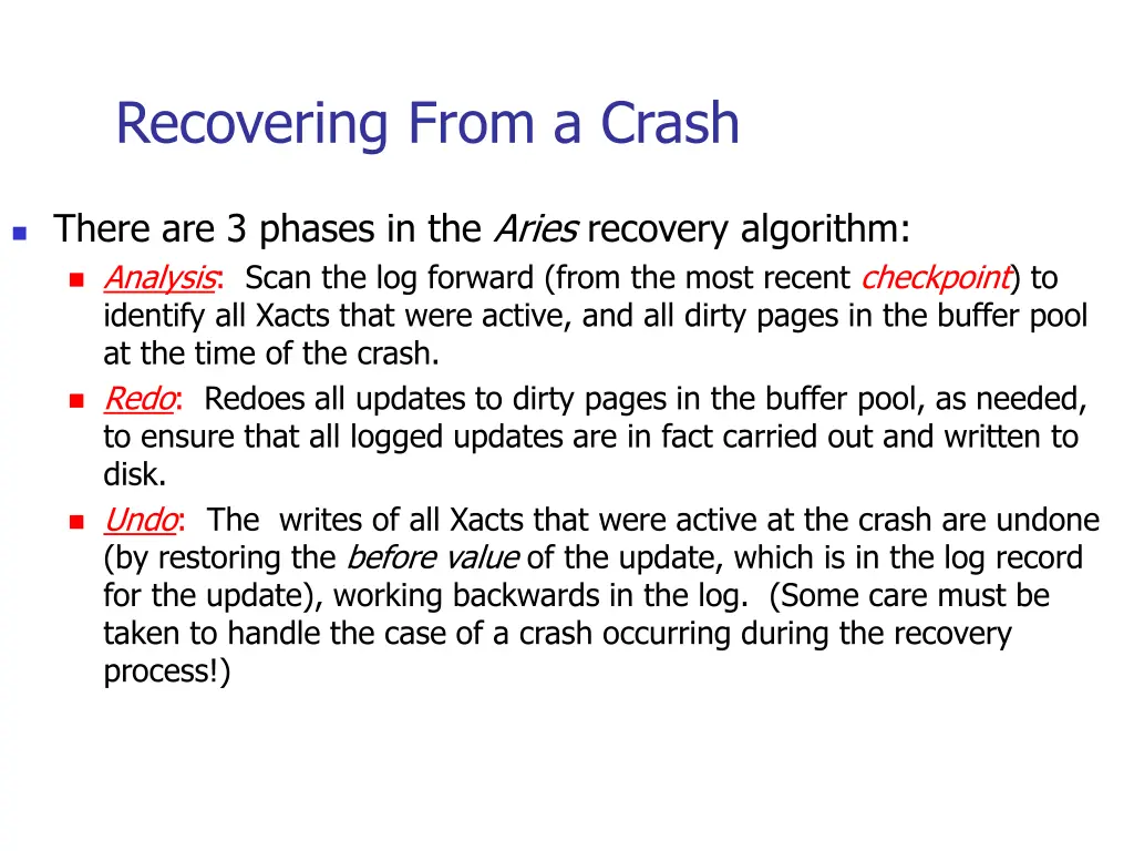 recovering from a crash