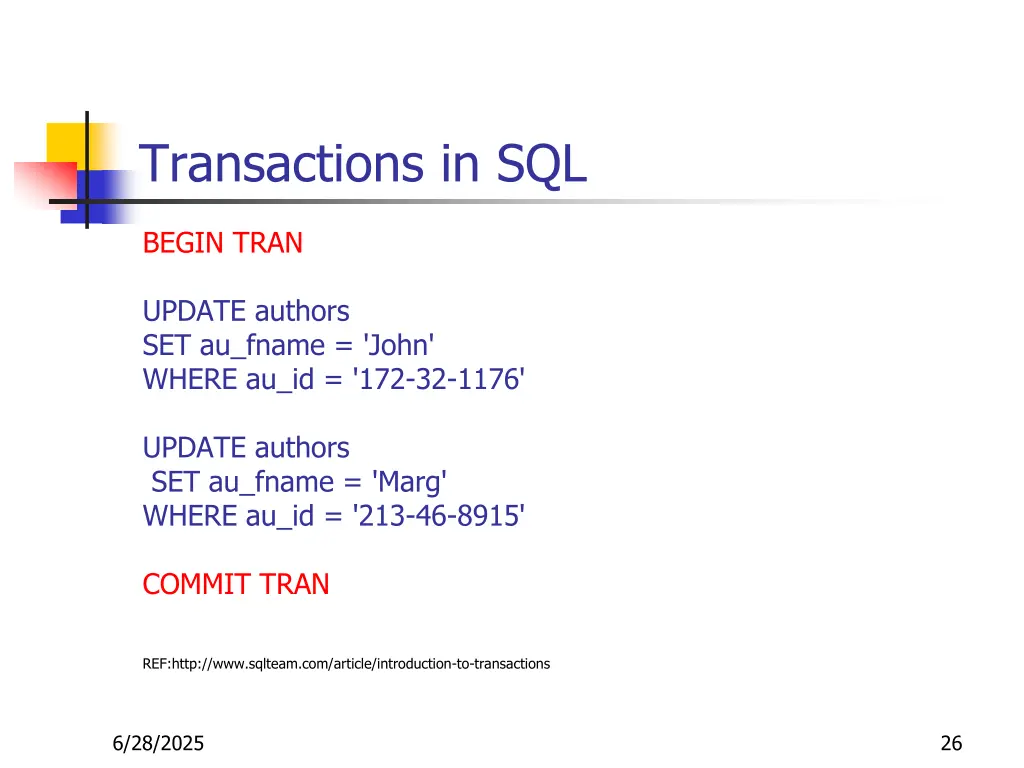 transactions in sql 1