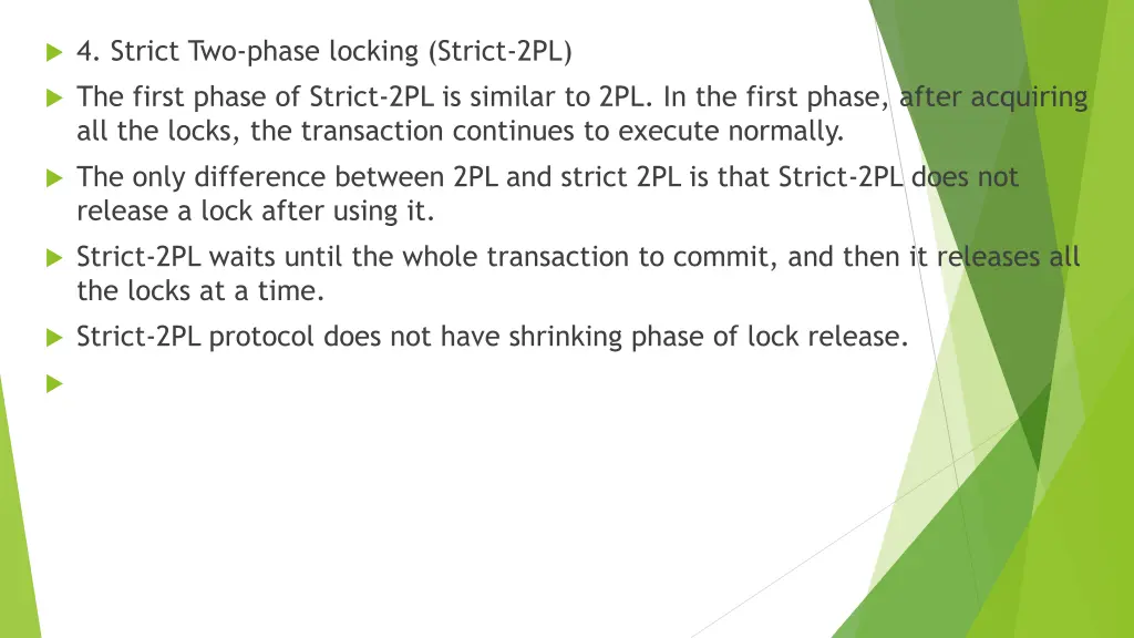 4 strict two phase locking strict 2pl