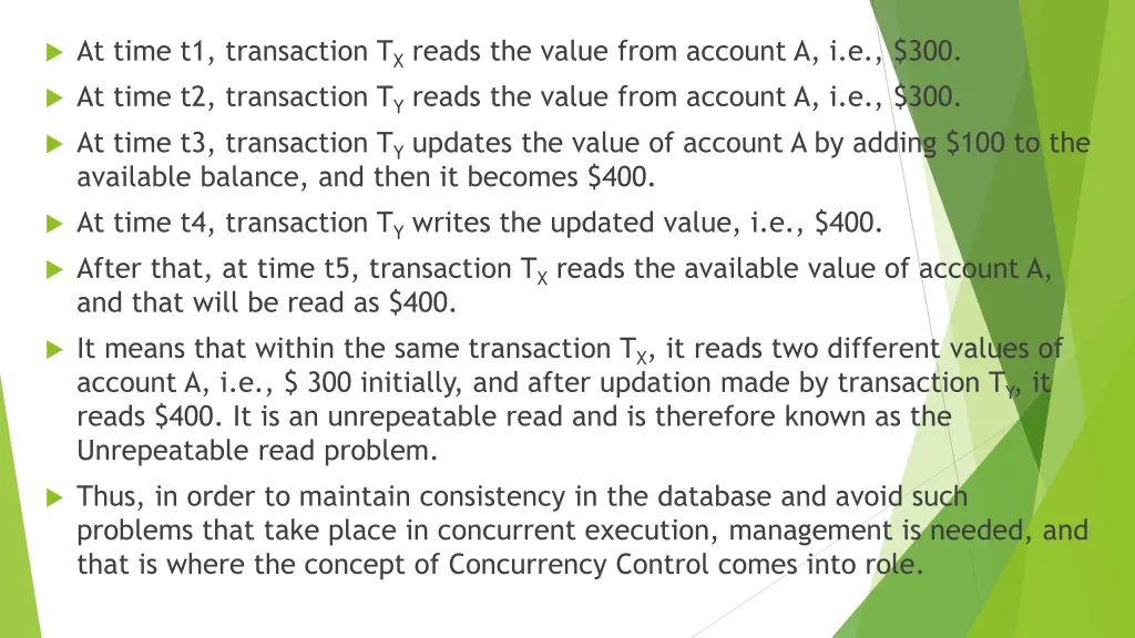 at time t1 transaction t x reads the value from
