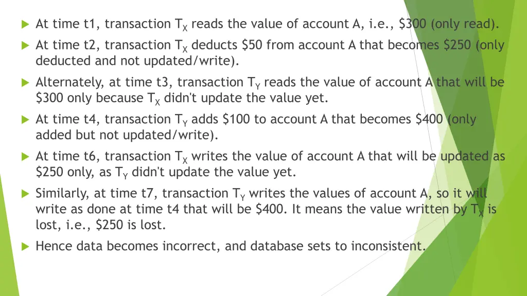 at time t1 transaction t x reads the value