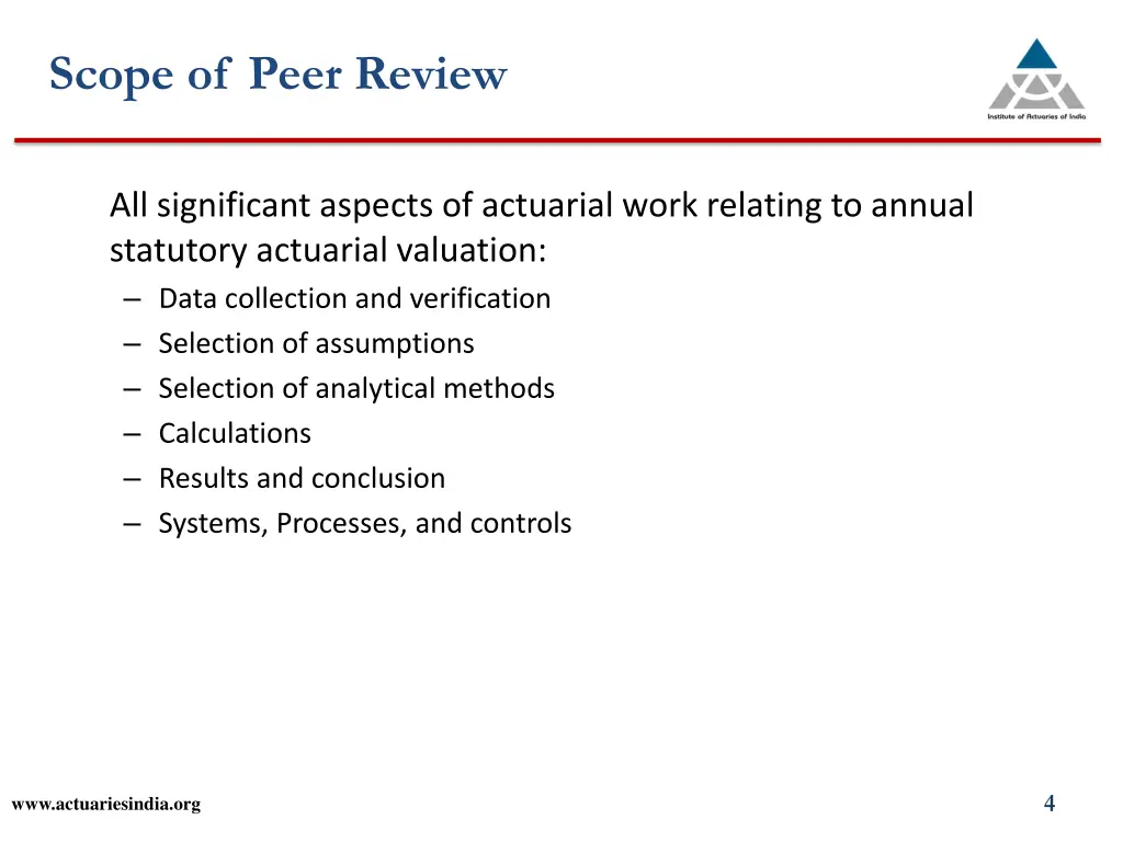 scope of peer review