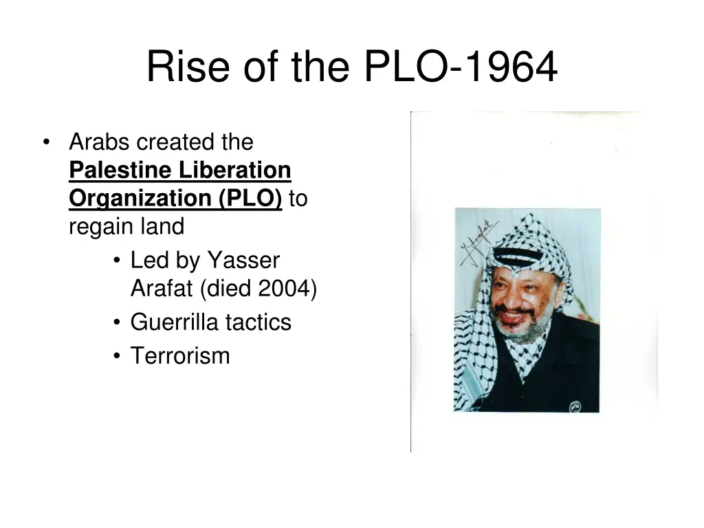 rise of the plo 1964