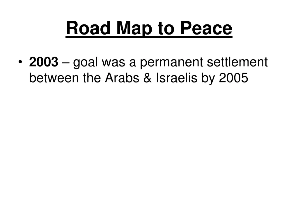 road map to peace