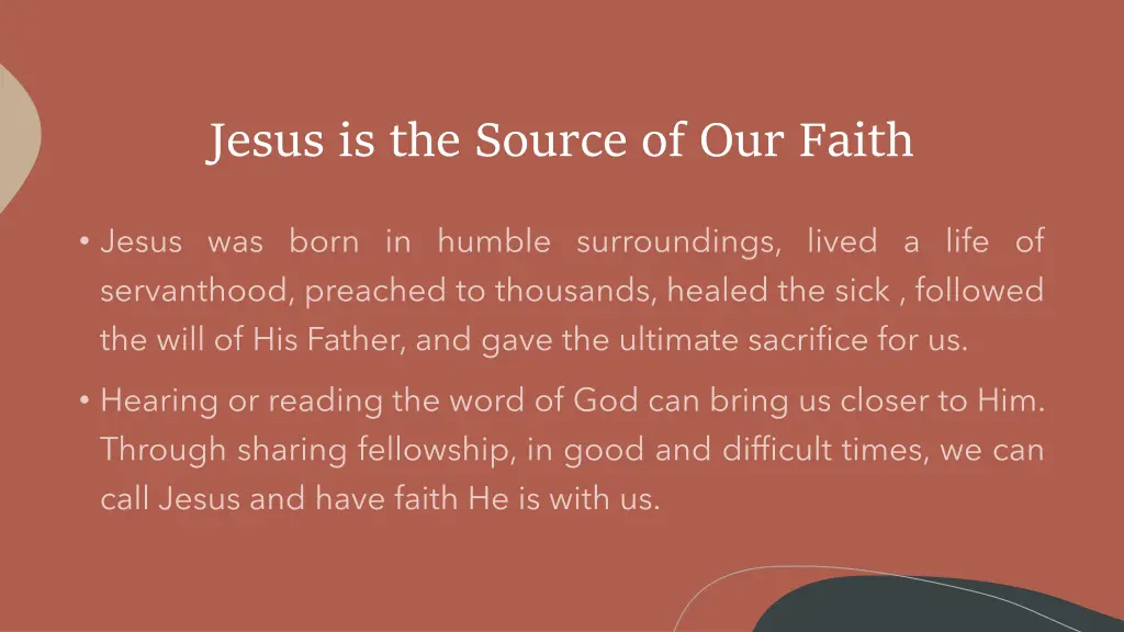 jesus is the source of our faith 1