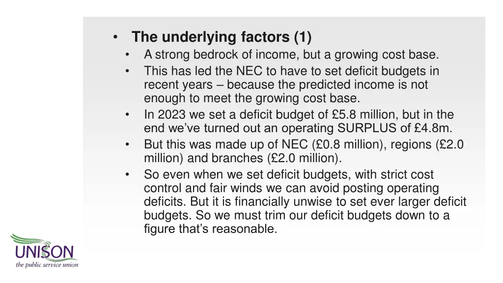 the underlying factors 1 a strong bedrock