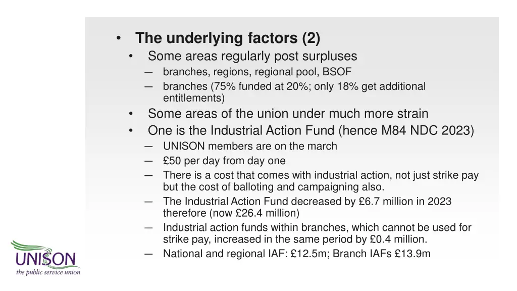 the underlying factors 2 some areas regularly