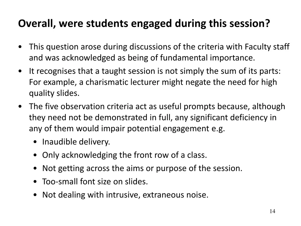 overall were students engaged during this session
