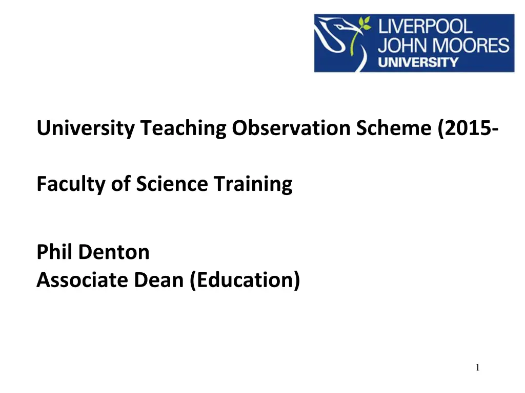 university teaching observation scheme 2015