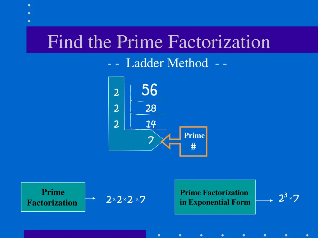 find the prime factorization 1