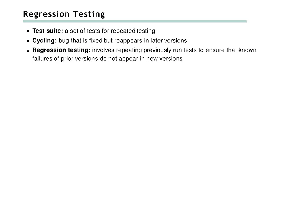 regression testing