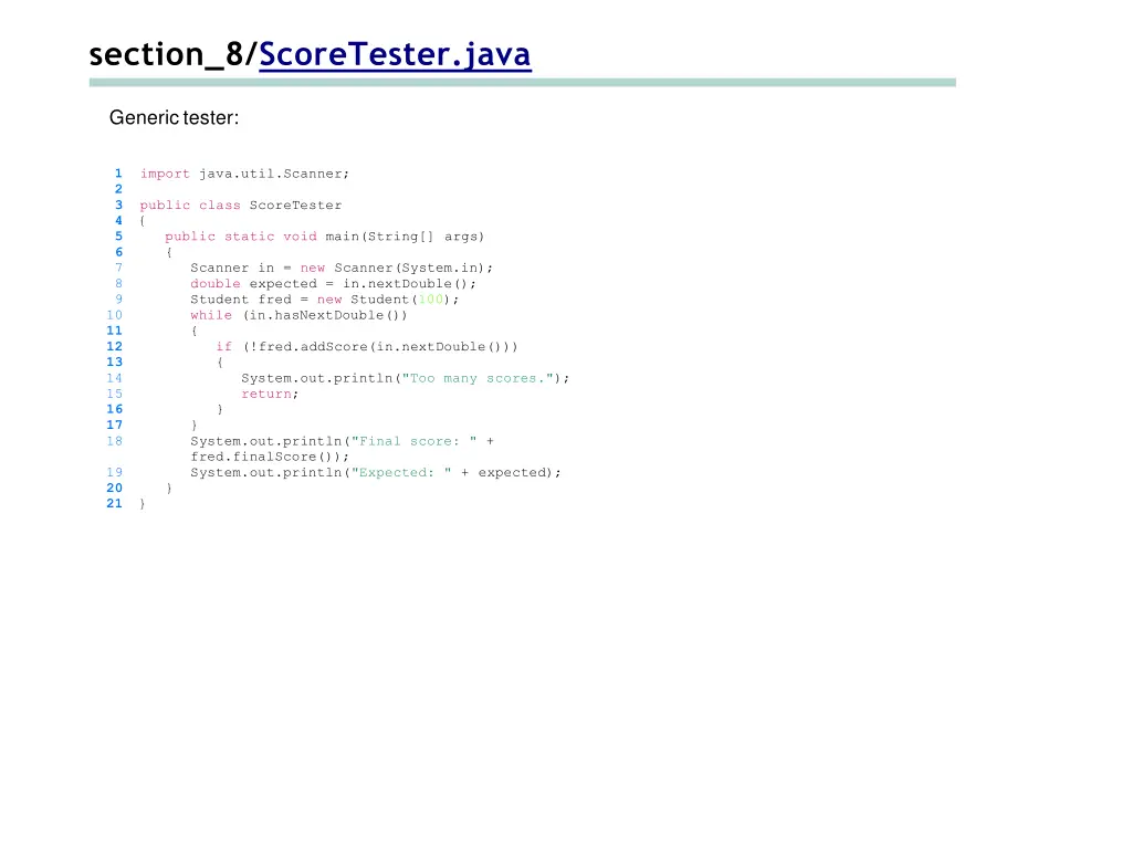 section 8 scoretester java