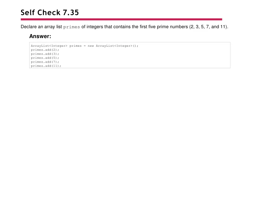 self check 7 35