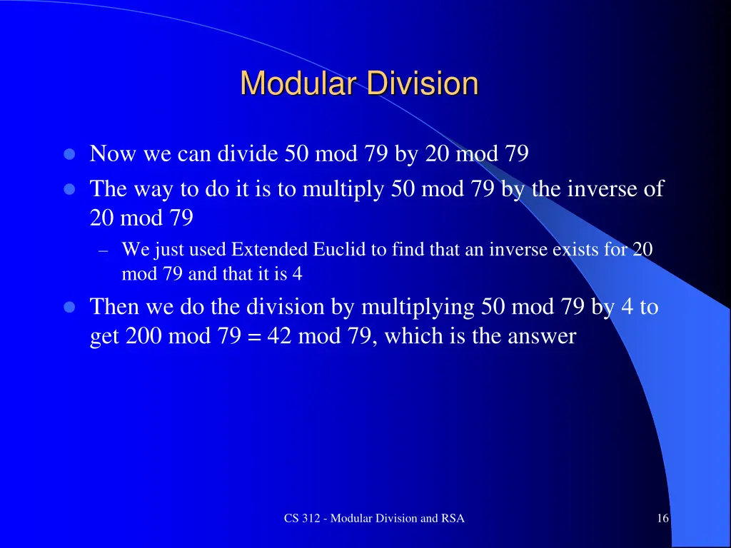 modular division 1