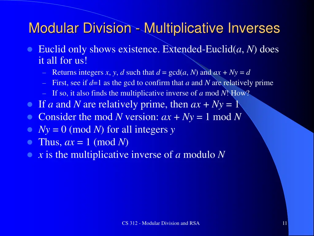 modular division multiplicative inverses 3