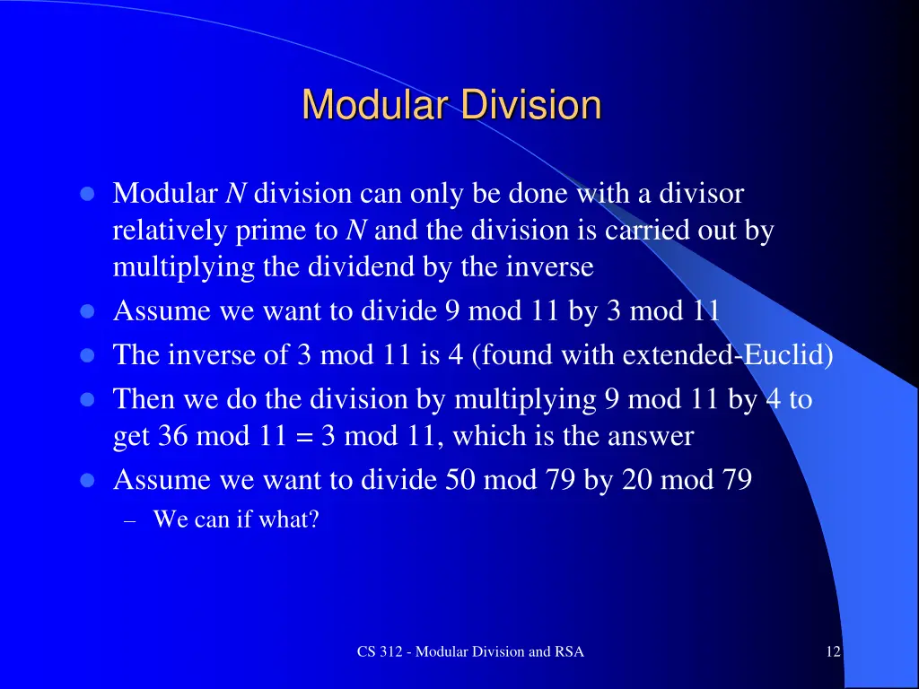 modular division