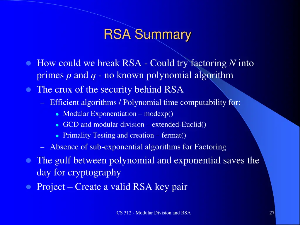 rsa summary