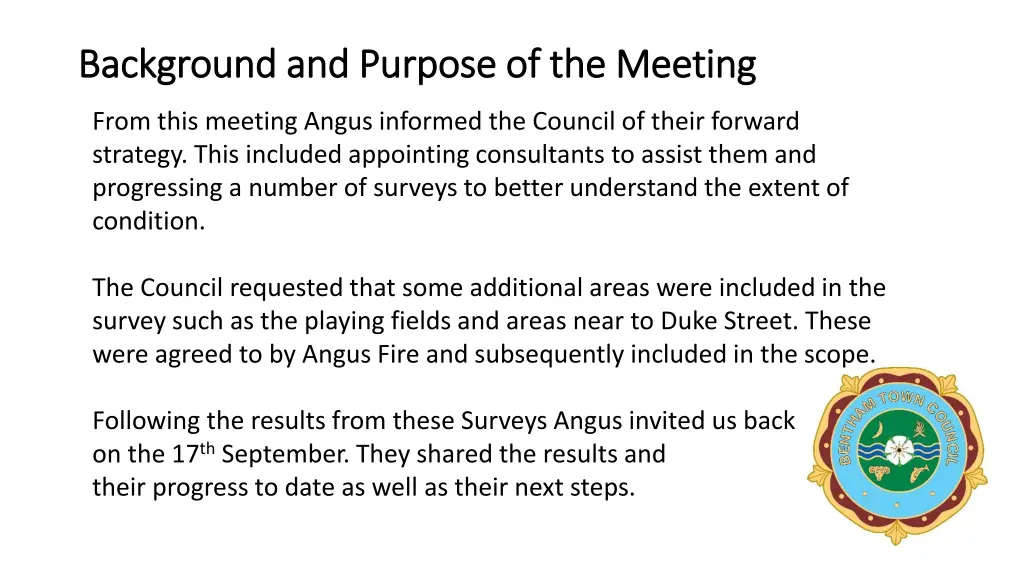 background and purpose of the meeting background 1