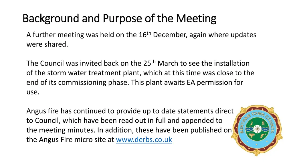 background and purpose of the meeting background 2