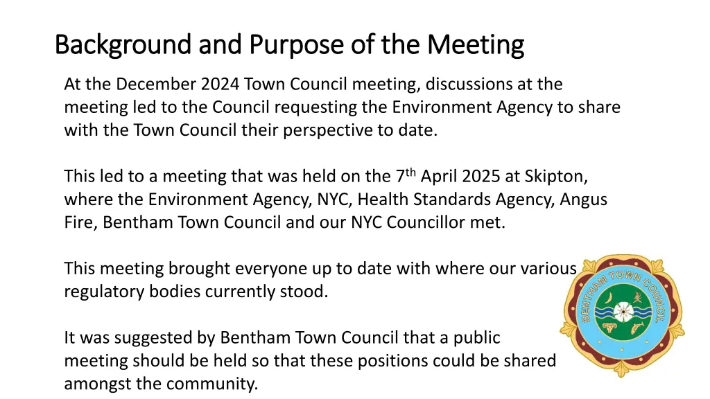 background and purpose of the meeting background 4