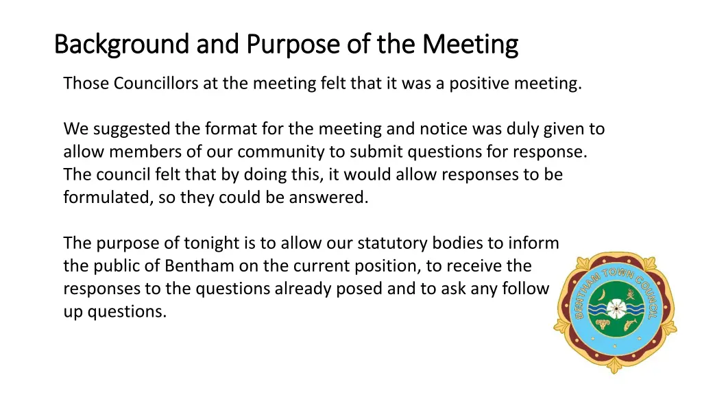 background and purpose of the meeting background 5