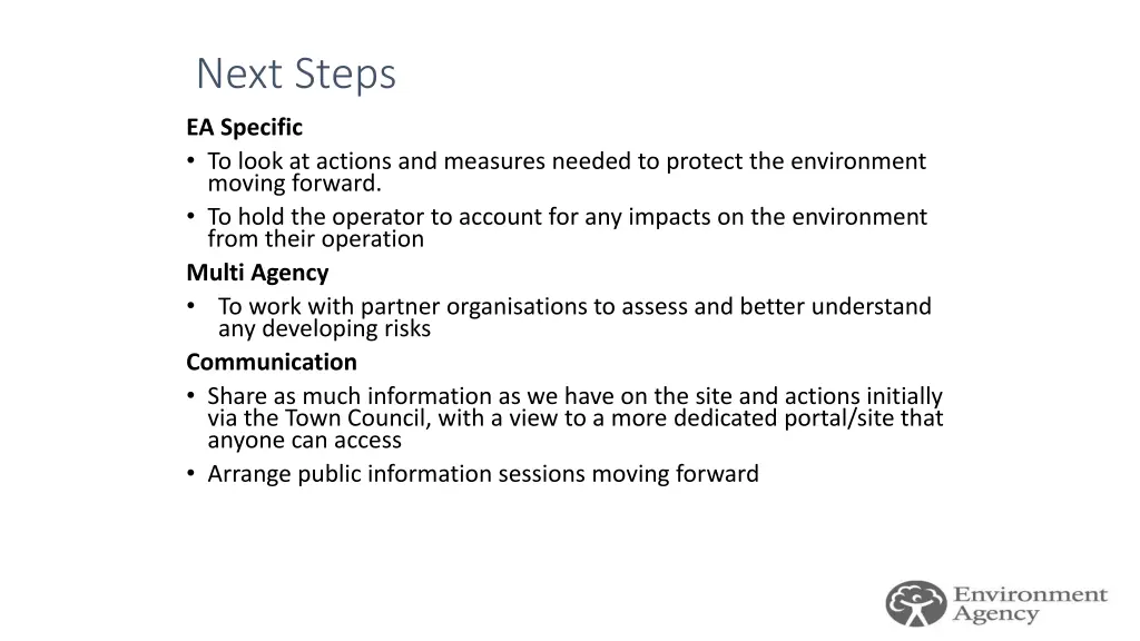 next steps