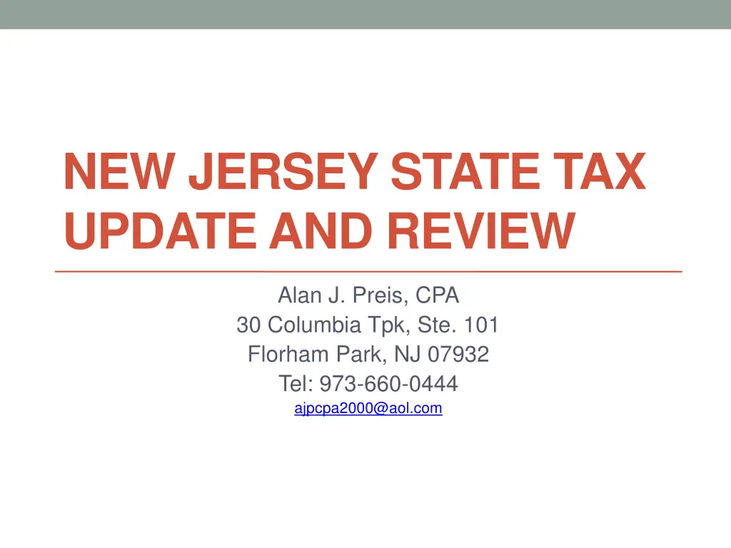 new jersey state tax update and review