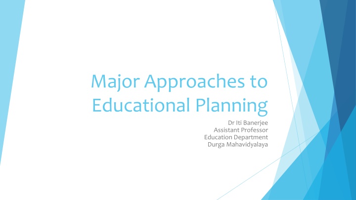 major approaches to educational planning