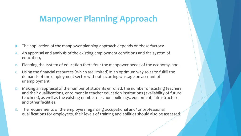 manpower planning approach 1