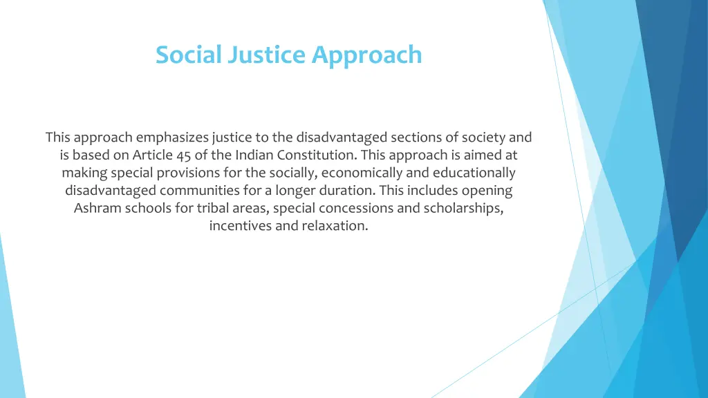 social justice approach