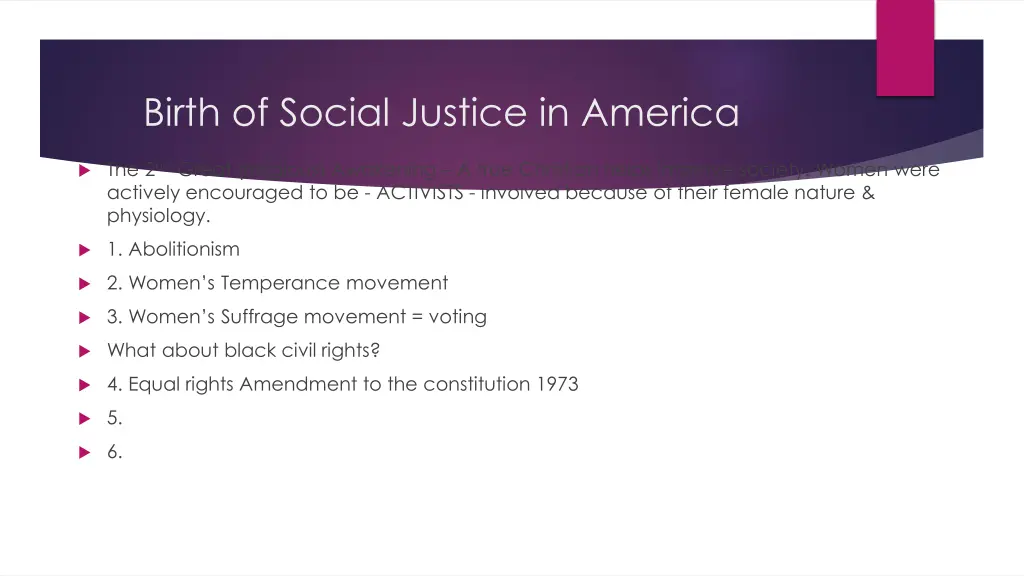 birth of social justice in america
