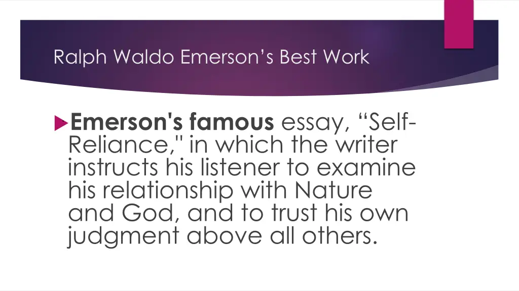 ralph waldo emerson s best work